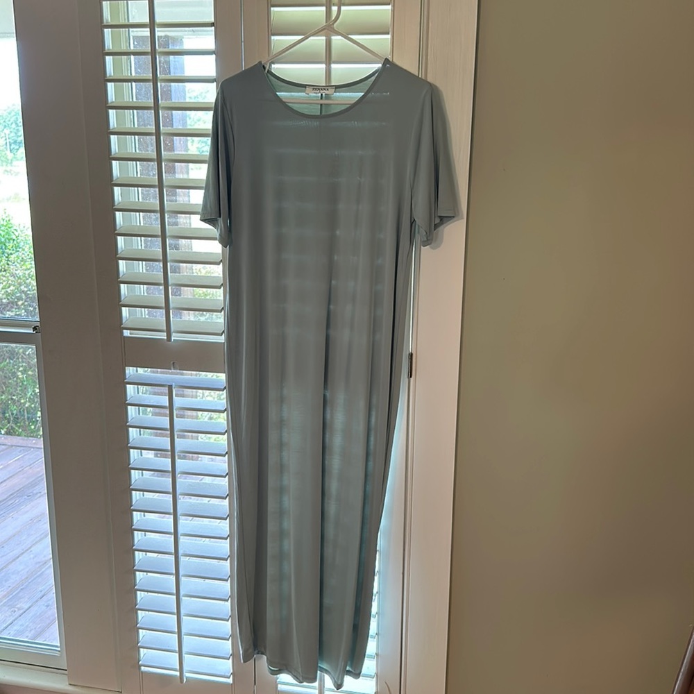 Zenana Seafoam Green Maxi knit Dress
